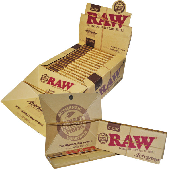 RAW CARTINE CLASSIC ARTESANO KING SIZE SLIM  E FILTRI - 15 LIBRETTI