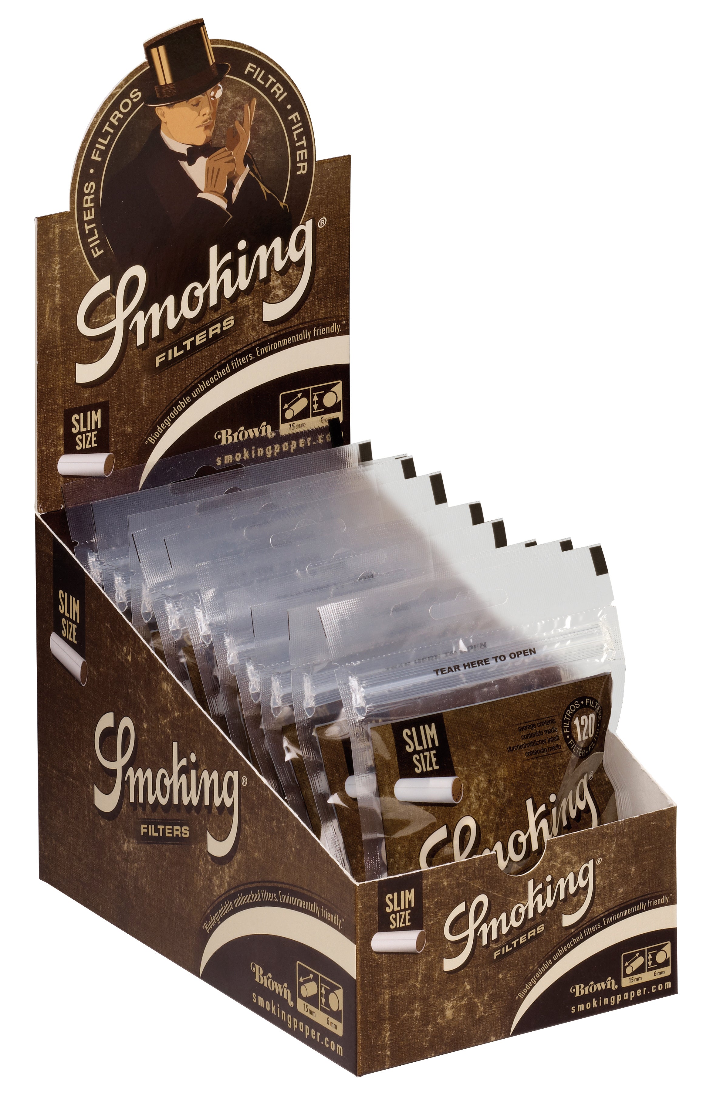 SMOKING FILTRI BROWN SLIM 6 MM - 10 BUSTE