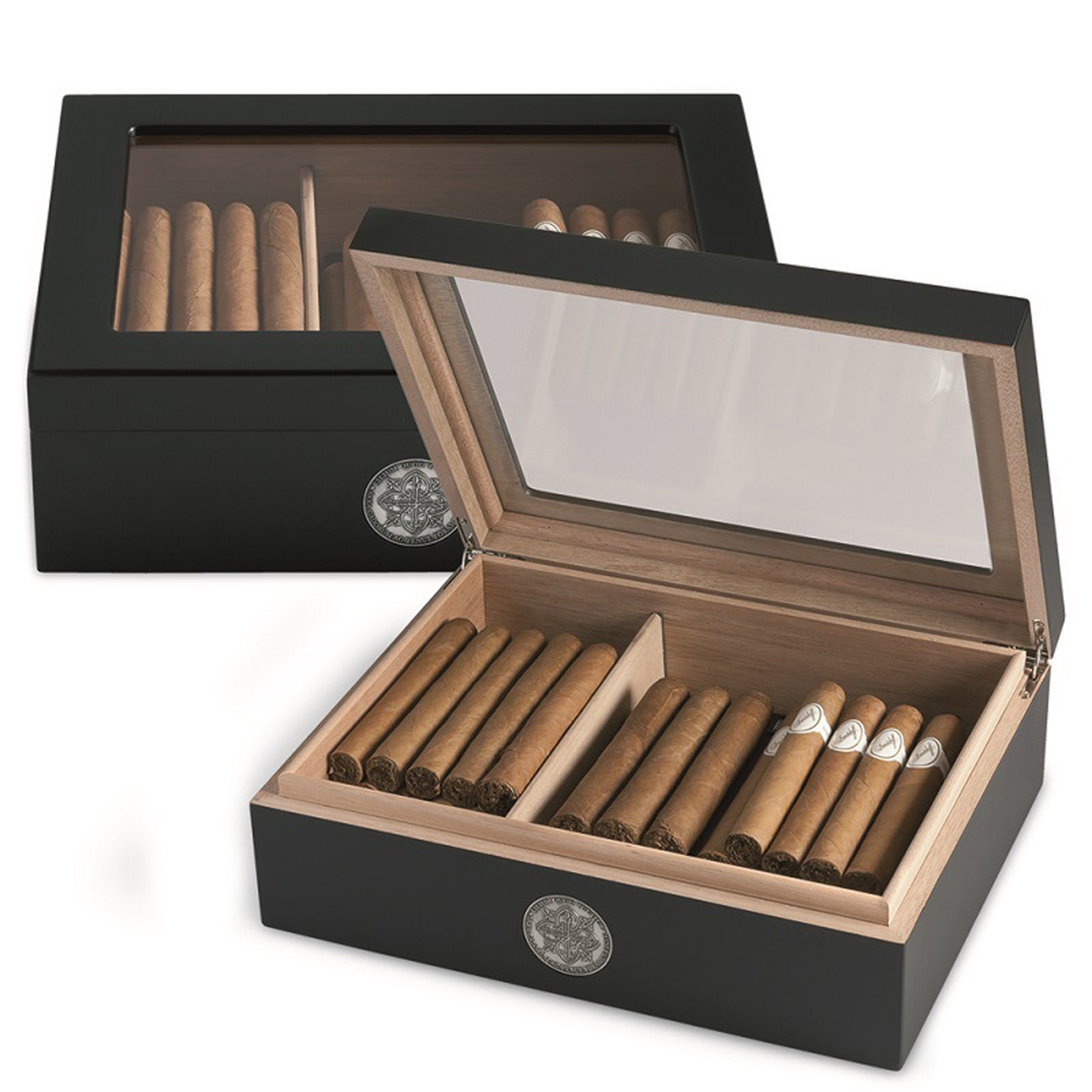 HUMIDOR 25 VETRO BLACK
