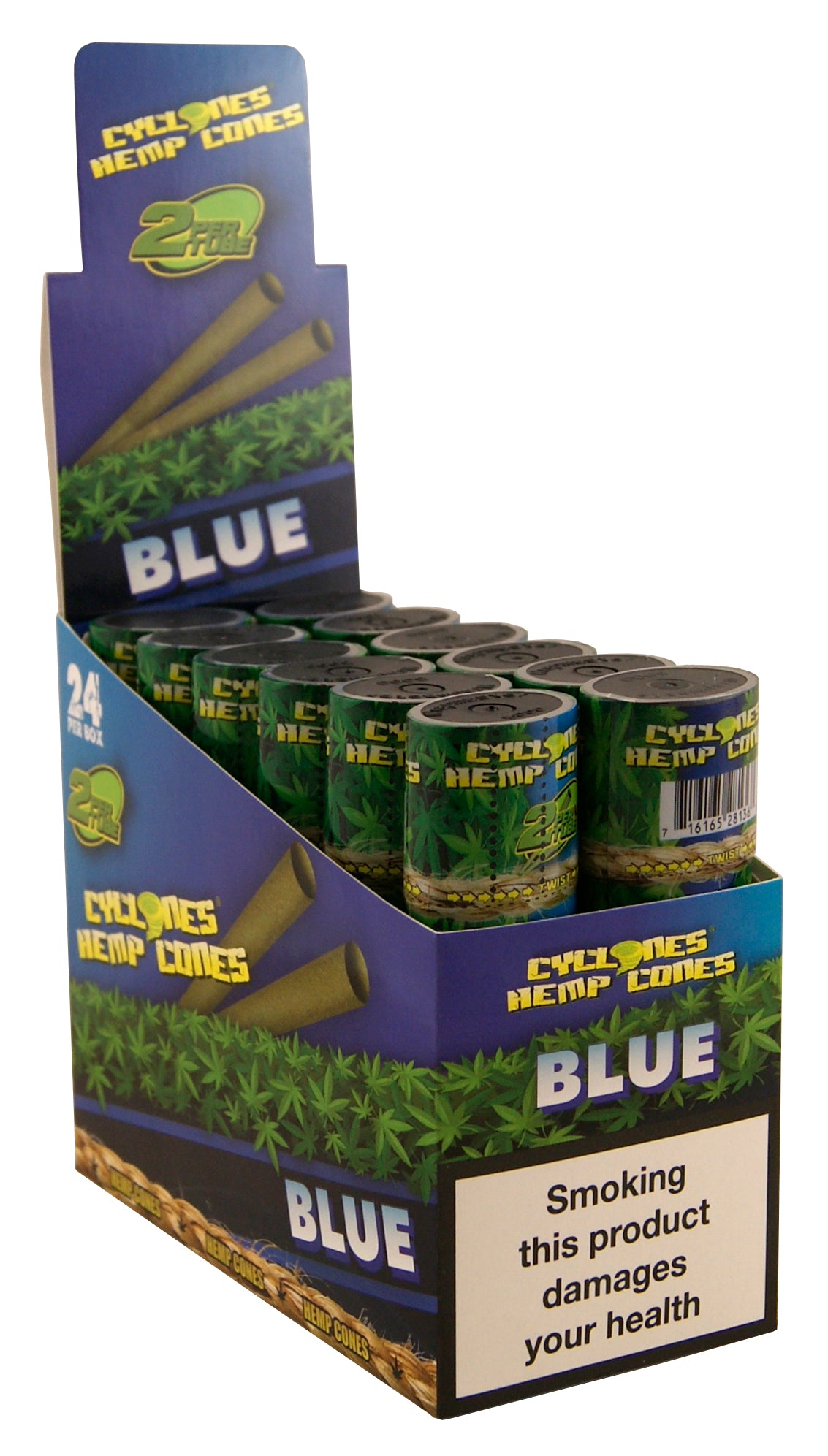 CYCLONES 2X  BLUNT IN CANAPA BLUE 12/BOX