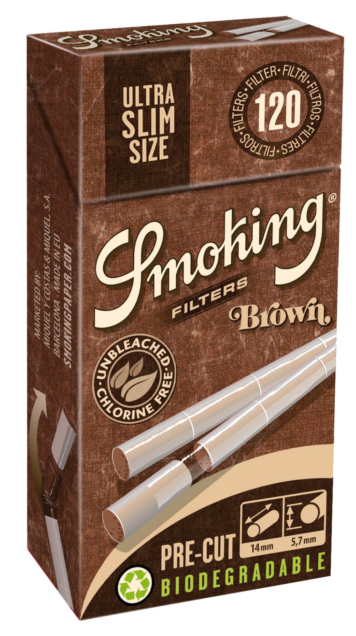 SMOKING FILTER TIPS PRE TAGLIATI 5,7 MM BROWN - 20 PACCHETTI
