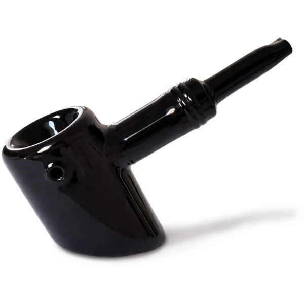 PIPA IN VETRO 14cm - TESTA NERA