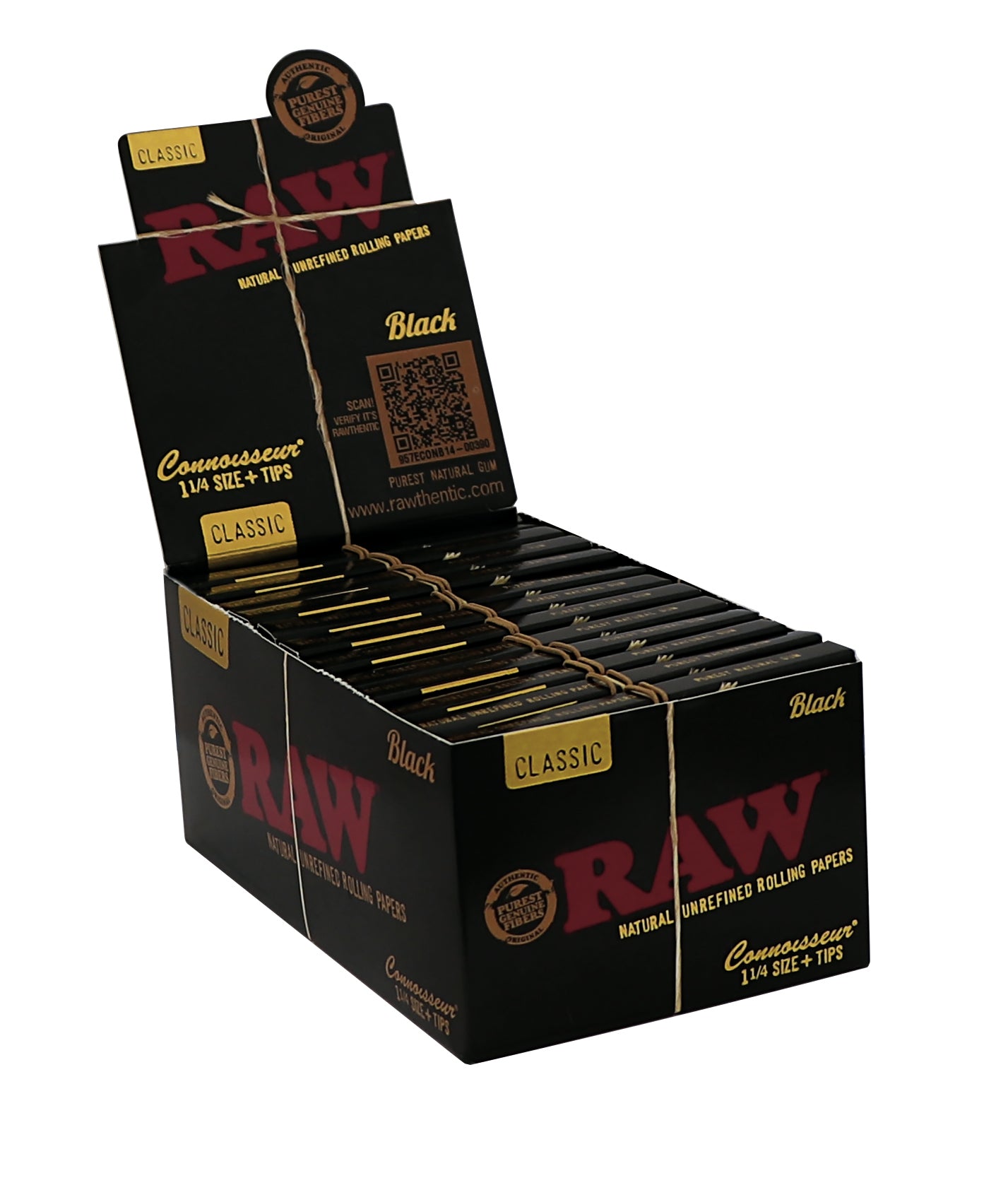 RAW BLACK CONNOISSEUR 1 1/4 + FILTRI - 24 LIBRETTI