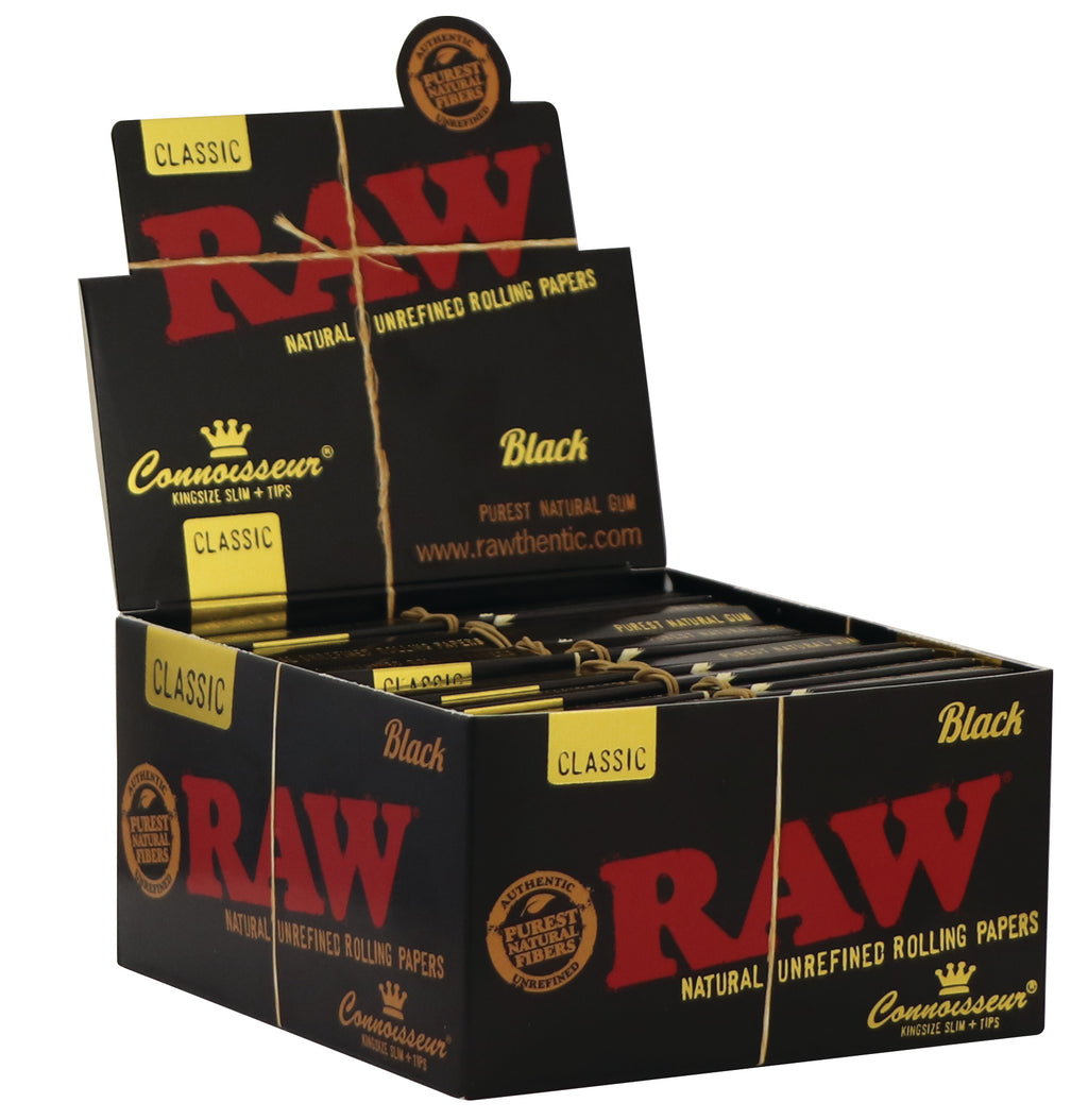 RAW BLACK CONNOISSEUR KING SIZE SLIM + FILTRI - 24 LIBRETTI