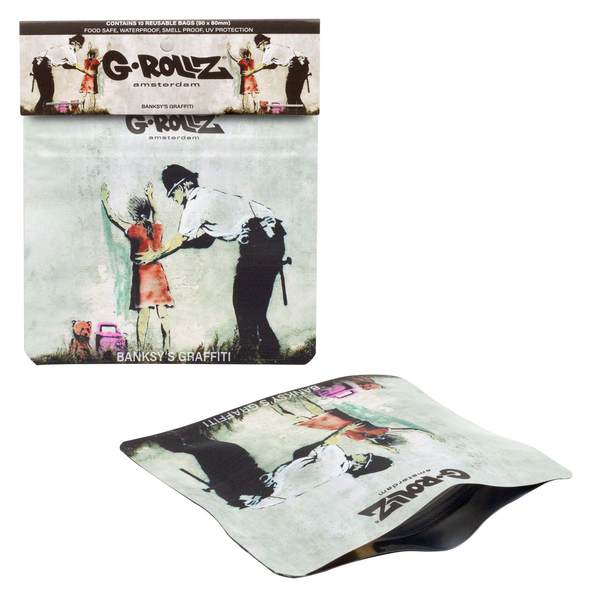 G-ROLLZ BANSKY'S GIRL BEING FRISKED 90X80mm BUSTINE SALVAFRESCHEZZA - 10 PZ