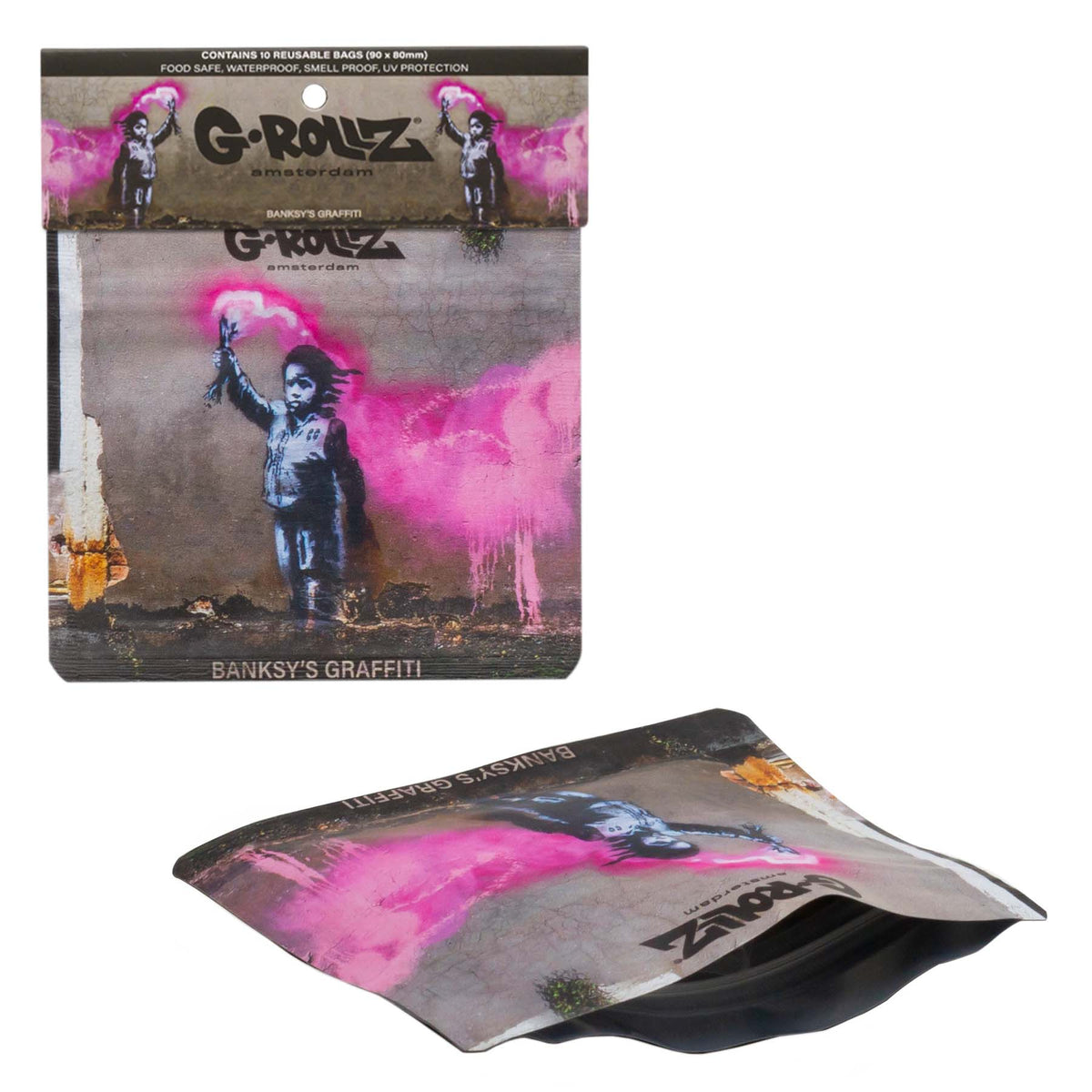 G-ROLLZ BANSKY'S TORCH BOY 90X80mm BUSTINE SALVAFRESCHEZZA - 10 PZ