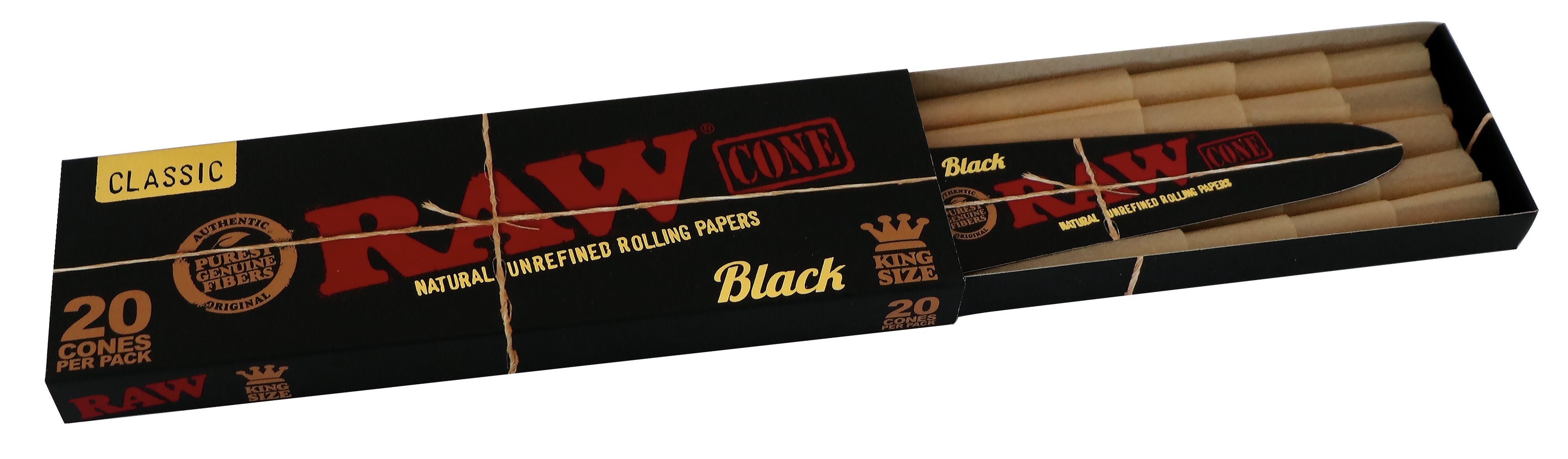 RAW BLACK CONI PRE-ROLLATI KING SIZE - 20 PZ
