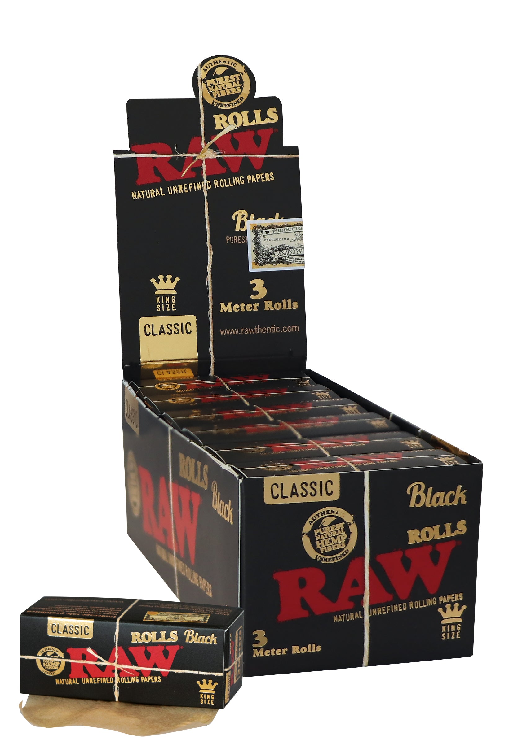 RAW BLACK ROLLS 3mt - 12 PZ