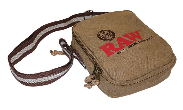 RAW ROLLING PAPERS SHOULDER BAG - BROWN