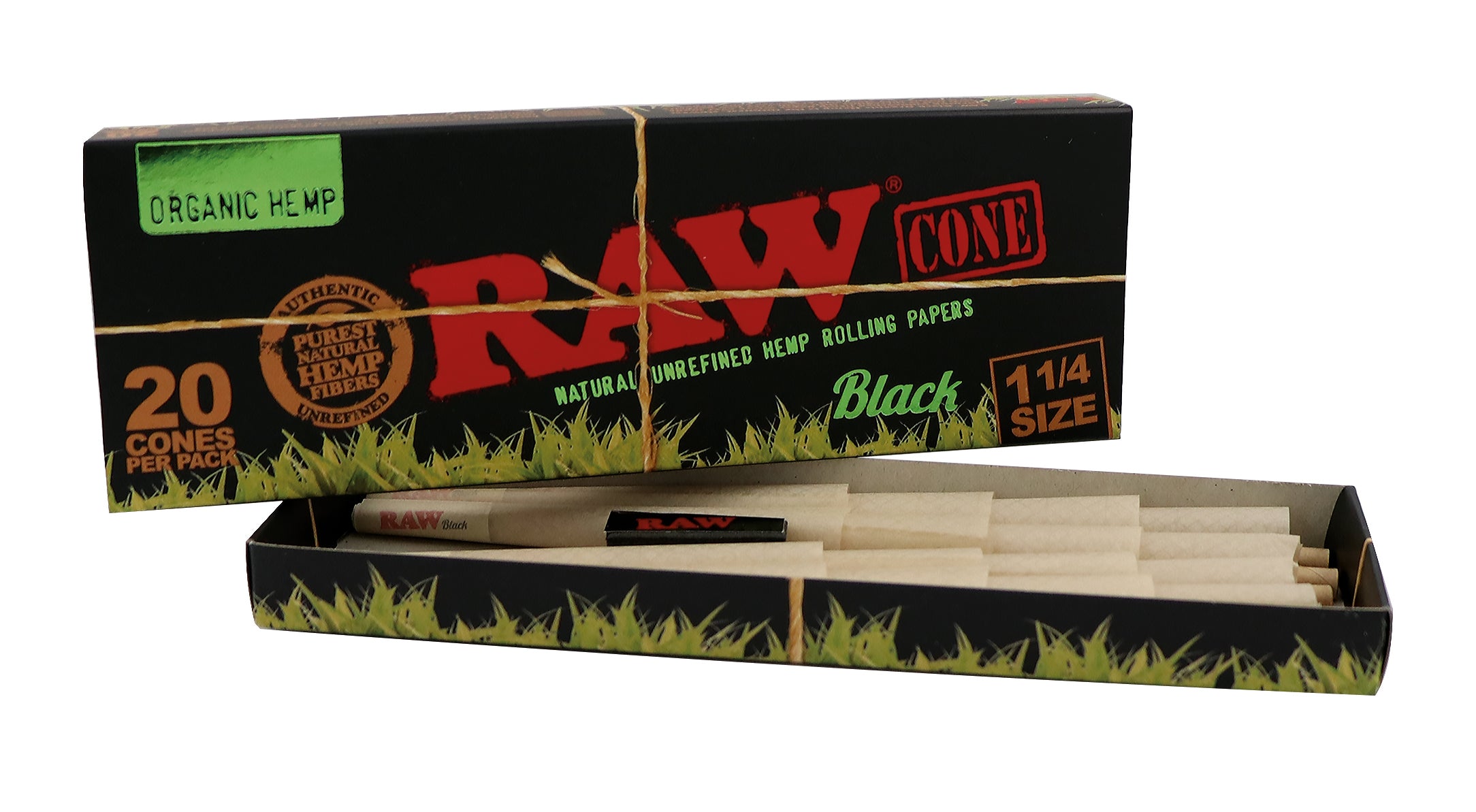RAW BLACK ORGANIC CONI 1 1/4 - 20 PZ