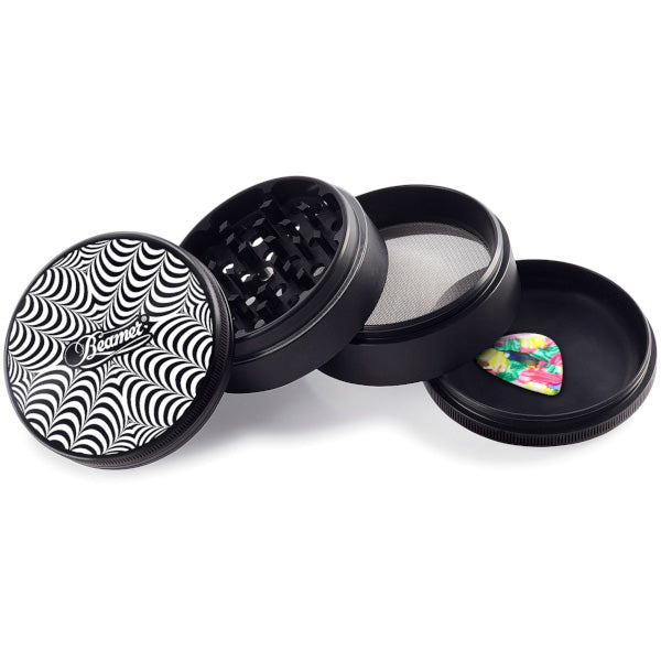 BEAMER GRINDER ALLUMINIO 75mm 4 PARTI PSYCHADELIC - COLORI ASSORTITI