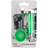 SET PIPA IN METALLO 7,5cm E GRINDER IN PLASTICA CON RETINE DI RICAMBIO - 12 PZ COLORI ASSORTITI