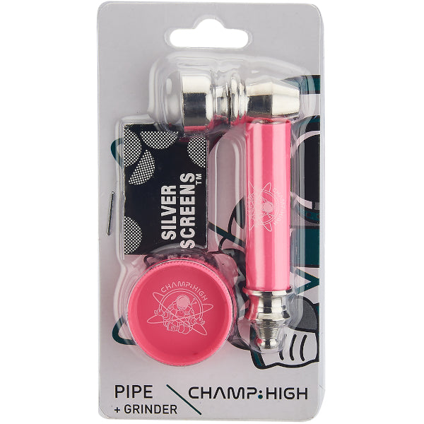 SET PIPA IN METALLO 7,5cm E GRINDER IN PLASTICA CON RETINE DI RICAMBIO - 12 PZ COLORI ASSORTITI