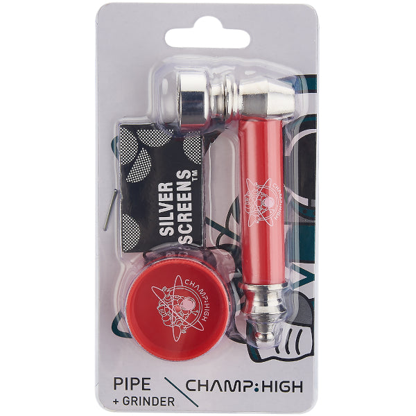 SET PIPA IN METALLO 7,5cm E GRINDER IN PLASTICA CON RETINE DI RICAMBIO - 12 PZ COLORI ASSORTITI