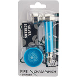 SET PIPA IN METALLO 7,5cm E GRINDER IN PLASTICA CON RETINE DI RICAMBIO - 12 PZ COLORI ASSORTITI