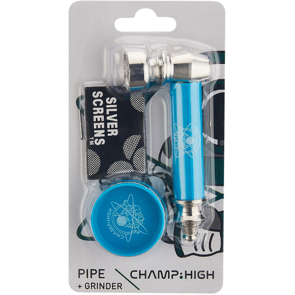 SET PIPA IN METALLO 7,5cm E GRINDER IN PLASTICA CON RETINE DI RICAMBIO - 12 PZ COLORI ASSORTITI