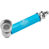 SET PIPA IN METALLO 7,5cm E GRINDER IN PLASTICA CON RETINE DI RICAMBIO - 12 PZ COLORI ASSORTITI