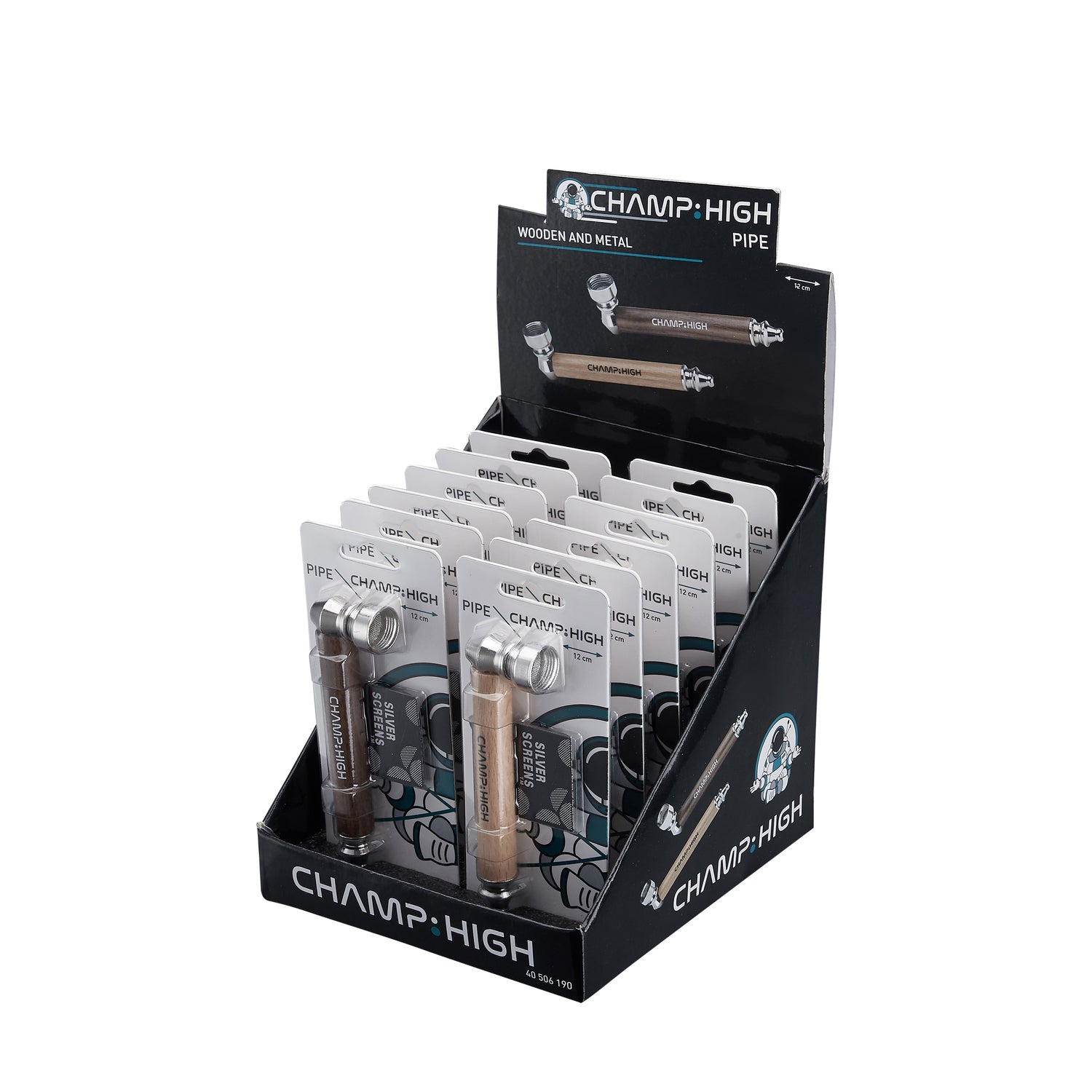 PIPA METALLO E LEGNO 12cm - 12 PZ COLORI ASSORTITI