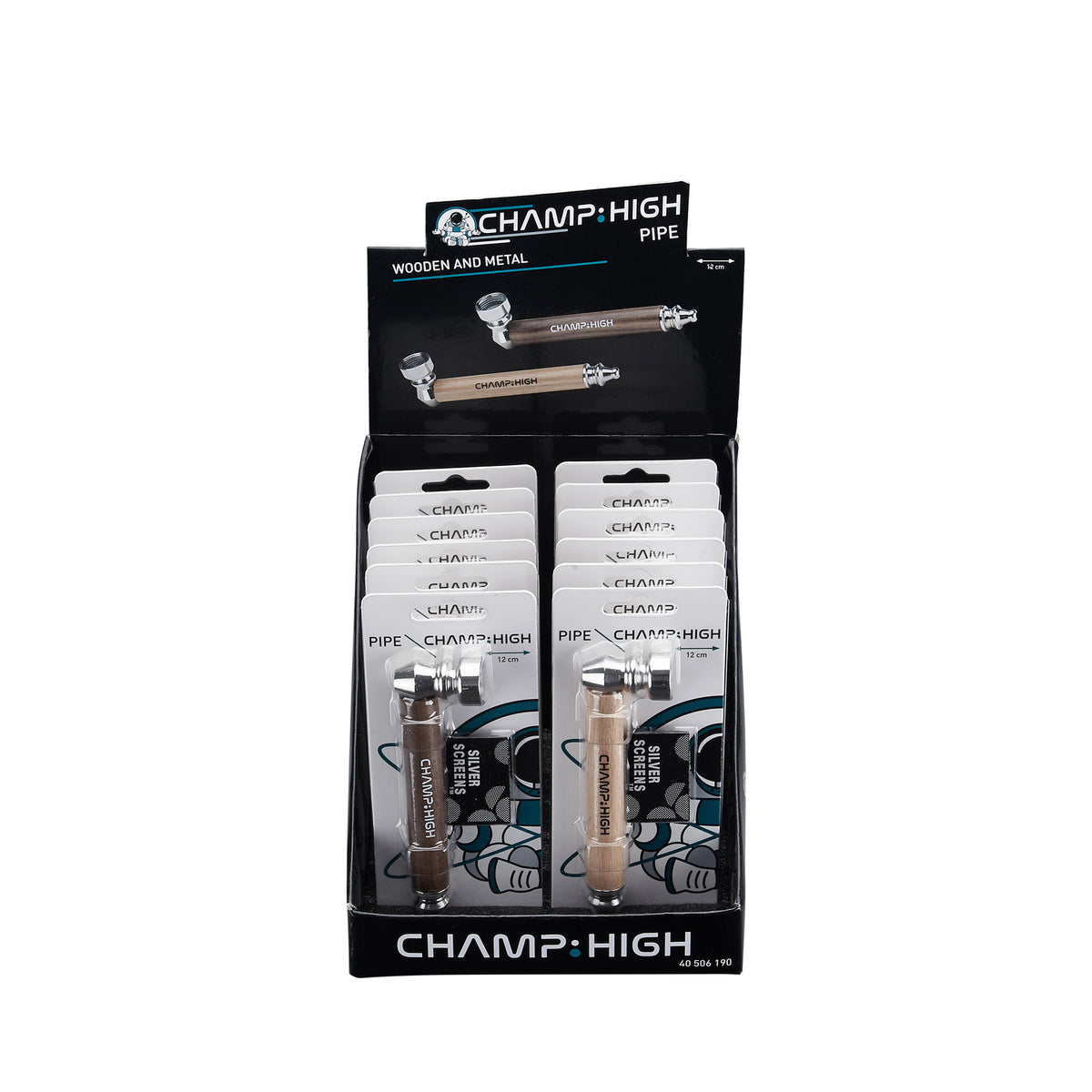 PIPA METALLO E LEGNO 12cm - 12 PZ COLORI ASSORTITI