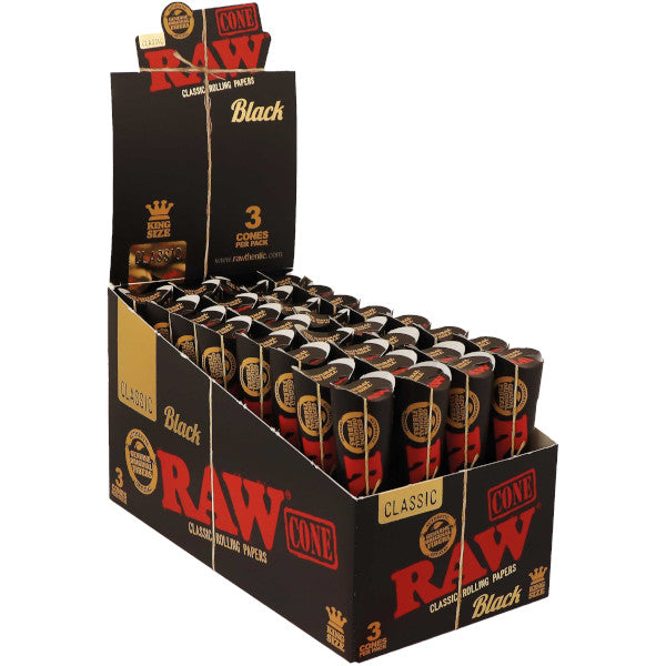 RAW BLACK CONI PRE-ROLLATI KING SIZE - 32X3 PZ