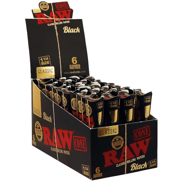 RAW BLACK CONI PRE-ROLLATI REGULAR - 32X6 PZ