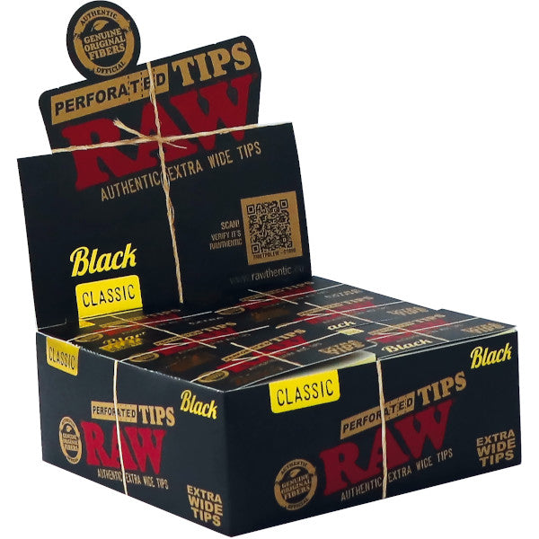 RAW BLACK TIPS XTRA WIDE - 36 PZ