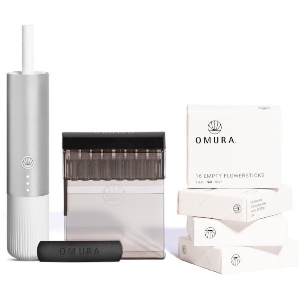 OMURA SET COMPLETO VAPORIZZATORE FLOWERSTICKS SERIE 1 - ARGENTO