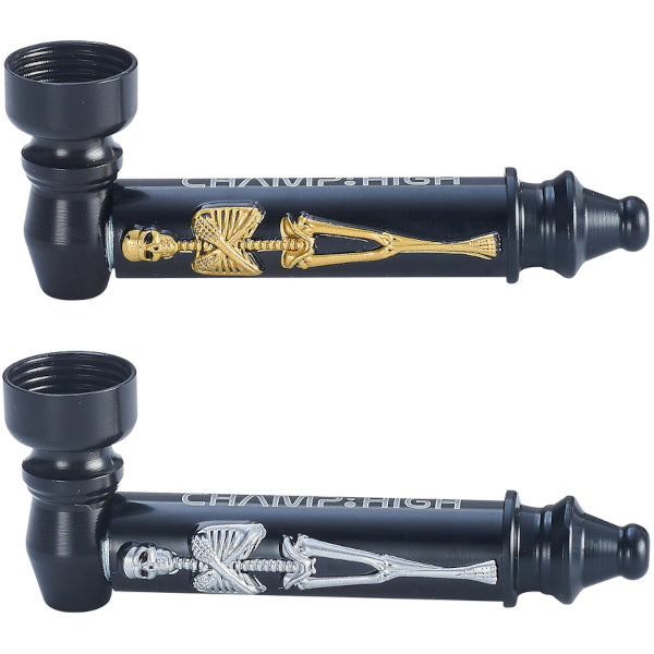 PIPA IN METALLO BLACK SKELETON 8cm - 12  PZ COLORI ASSORTITI