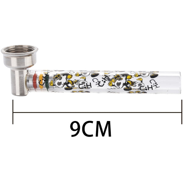 PIPA IN METALLO E VETRO 9cm - 16 PEZZI IMMAGINI ASSORTITE