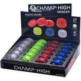 GRINDER IN PLASTICA 42mm 3 PARTI - 24 PEZZI COLORI ASSORTITI