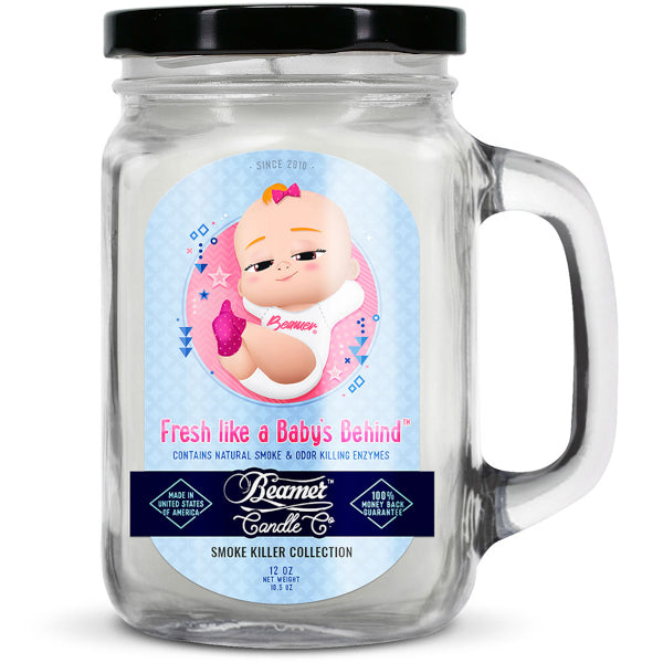 BEAMER CANDLE CO. - SMOKE KILLER - LARGE - FRESH LIKE A BABY'S BEHIND