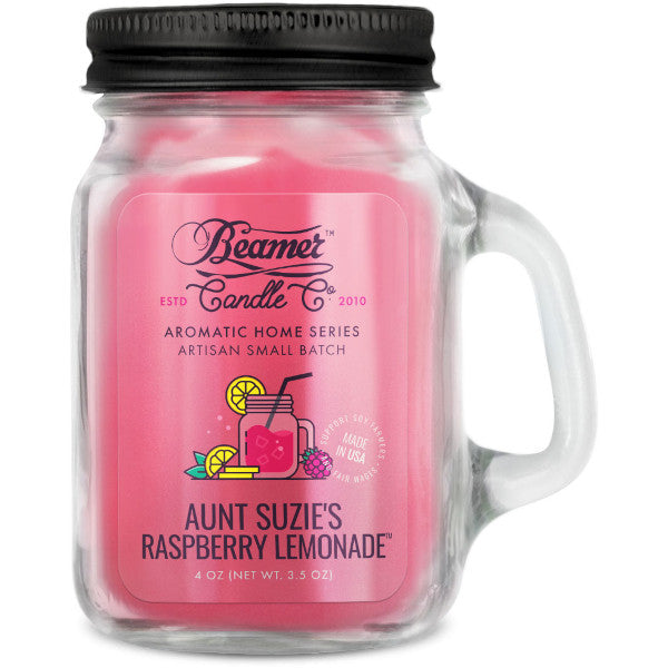 BEAMER CANDLE CO. - AROMATIC HOME SERIES - DOUBLE SHOT+ SMALL - AUNT SUZIE'S RASPBERRY LEMONADE