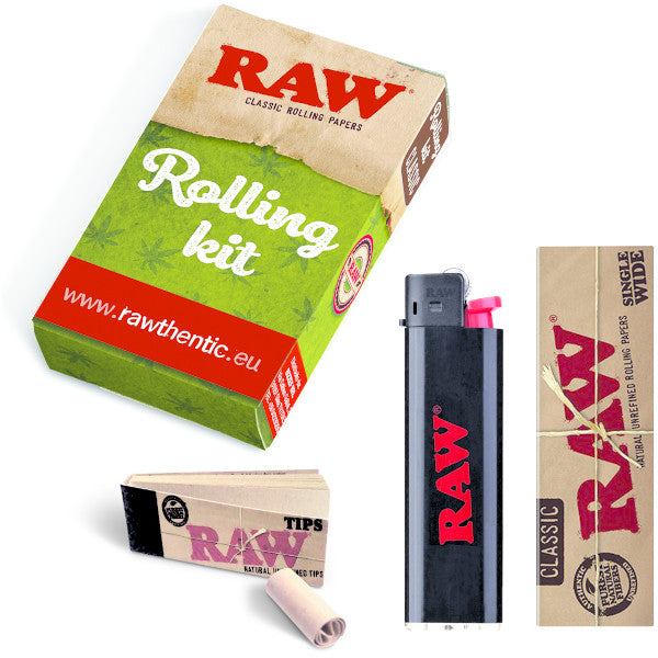 RAW KIT DISTRIBUTORE CARTINA CLASSIC REGULAR + TIPS + ACCENDINO ORIGINAL