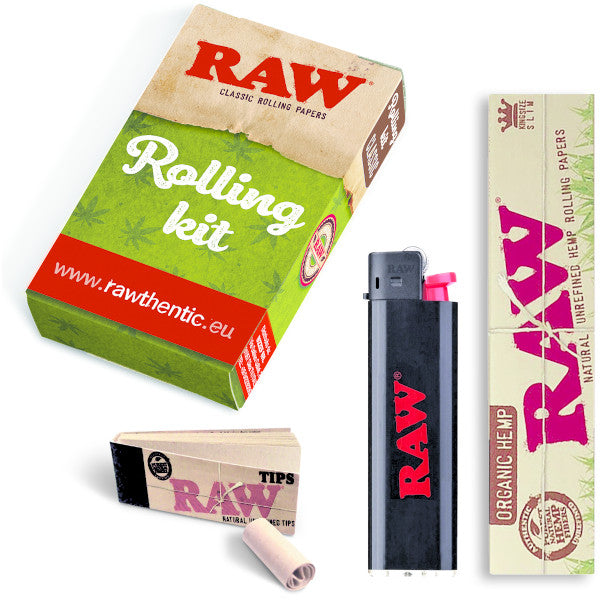 RAW KIT DISTRIBUTORE CARTINA ORGANIC KSS + TIPS + ACCENDINO ORIGINAL