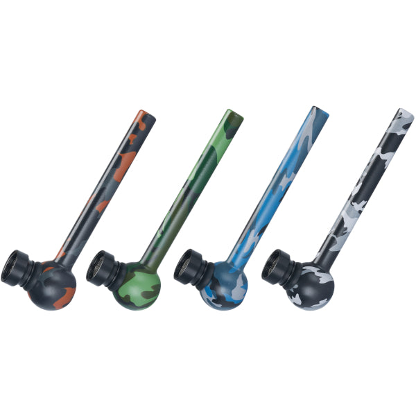 PIPA IN VETRO MILITARY CAMO 12 cm - 12 PZ COLORI ASSORTITI