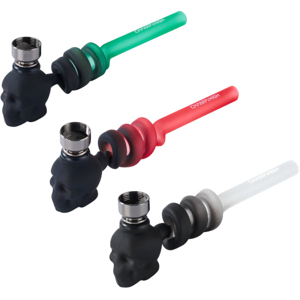PIPA IN VETRO E ALLUMINIO 14 cm - 12 PZ COLORI ASSORTITI