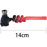 PIPA IN VETRO E ALLUMINIO 14 cm - 12 PZ COLORI ASSORTITI
