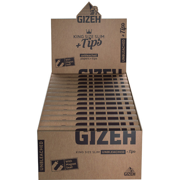 GIZEH UNBLEACHED KS SLIM + TIPS - 26 PZ