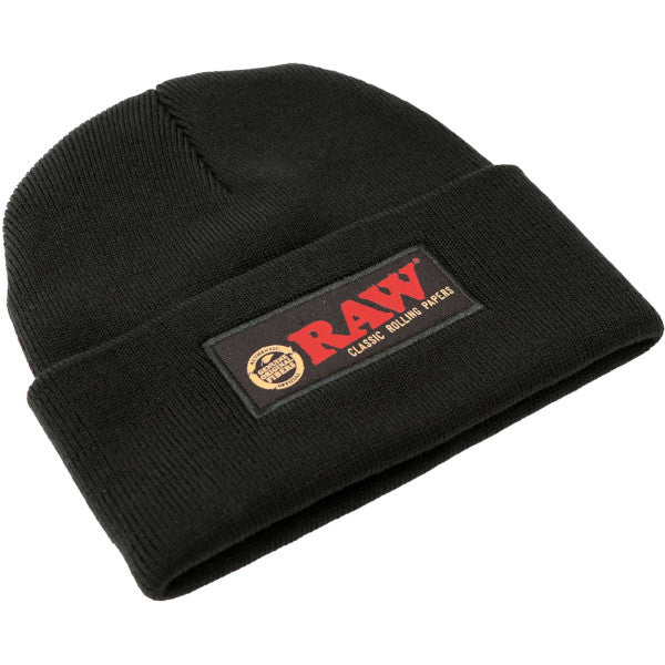RAW HAT STASH BEANIE - BLACK