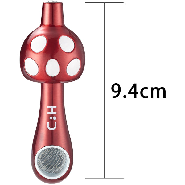 PIPA IN METALLO MUSHROOM 9,4cm - 12 PZ COLORI ASSORTITI