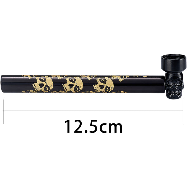 PIPA SKULL IN VETRO E METALLO 12,5cm - 12 PZ COLORI ASSORTITI