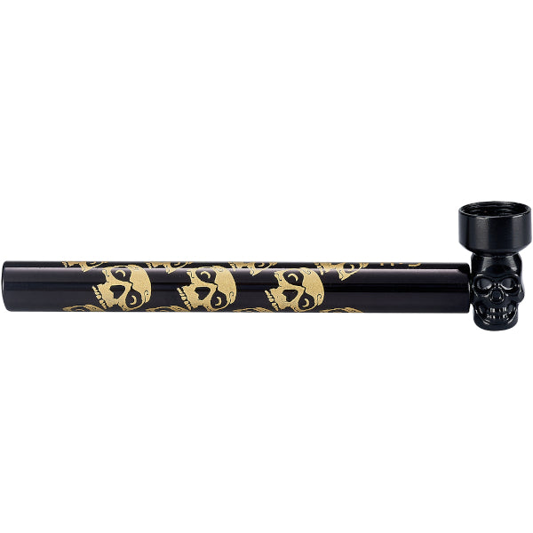PIPA SKULL IN VETRO E METALLO 12,5cm - 12 PZ COLORI ASSORTITI