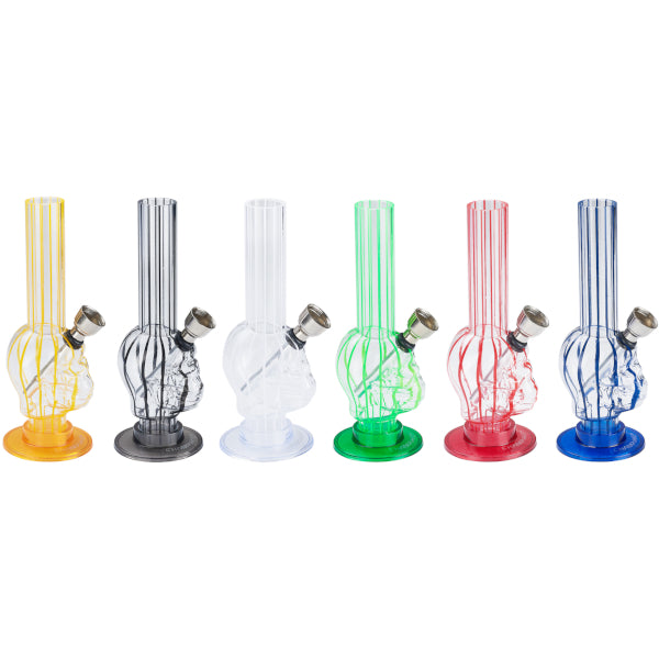 BONG IN PLASTICA 15cm - 12 PZ COLORI ASSORTITI