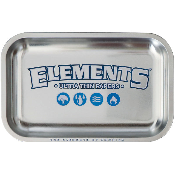 ELEMENTS SILVER METAL ROLLING TRAY - SMALL
