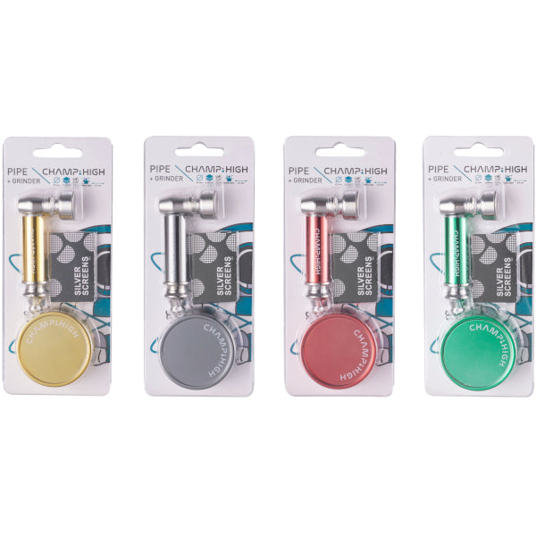 MINI METAL SHINY PIPE & GRINDER - 12 PZ COLORI ASSORTITI