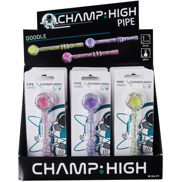 DOODLE GLASS PIPE - 12 PZ COLORI ASSORTITI