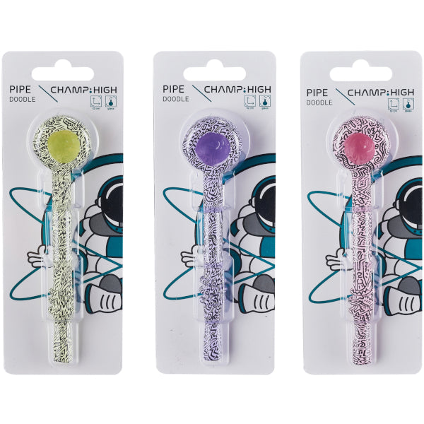 DOODLE GLASS PIPE - 12 PZ COLORI ASSORTITI