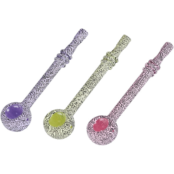 DOODLE GLASS PIPE - 12 PZ COLORI ASSORTITI