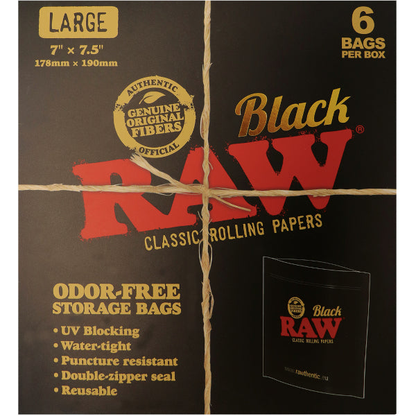 RAW SACK BLACK LARGE 6PCS