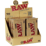 RAW PREROLLED TIPS - 100/TIN, 6/DISPLAY